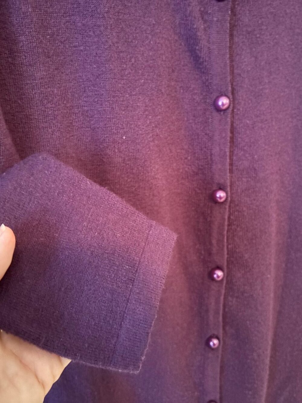 ModCloth x Collectif Purple/Orange Fall-Themed Cardigan - Picture 3 of 7
